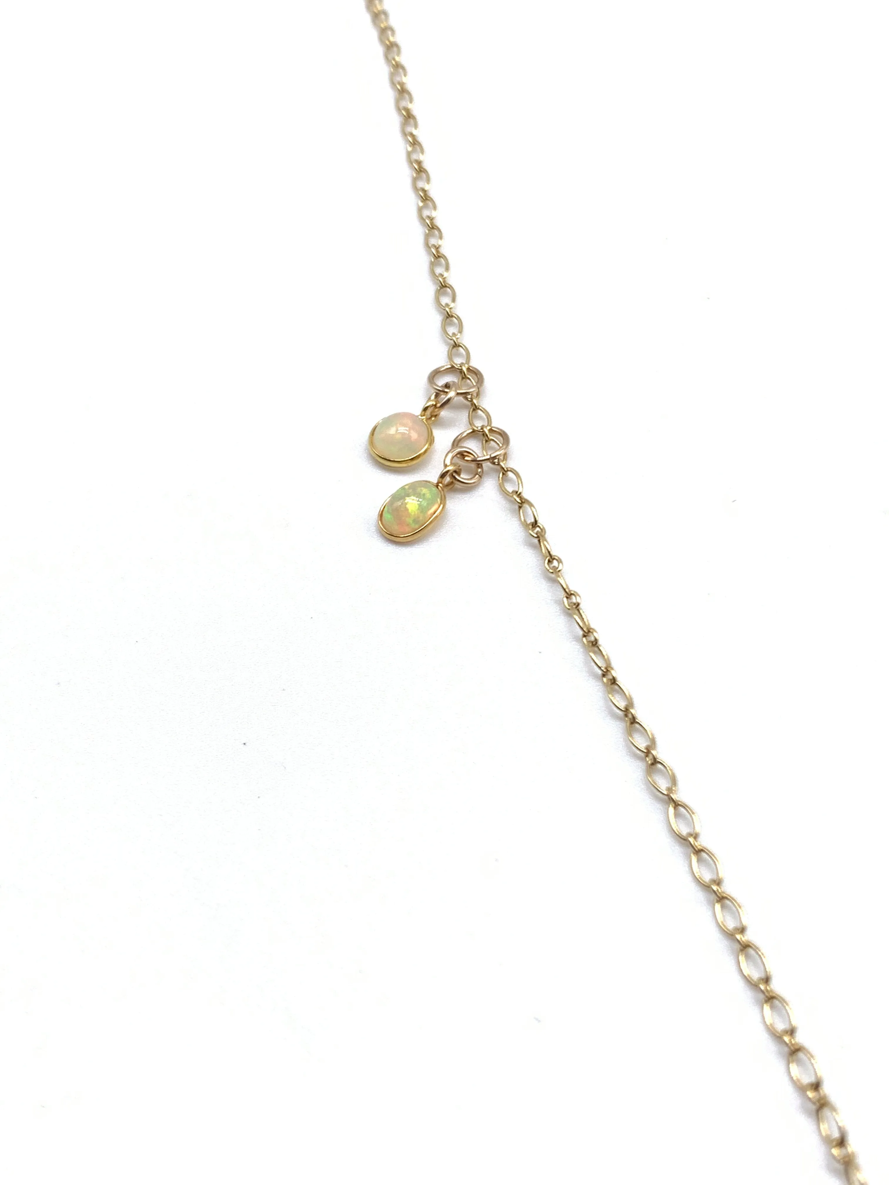 Petite Opal Pendant in 14K Yellow Gold