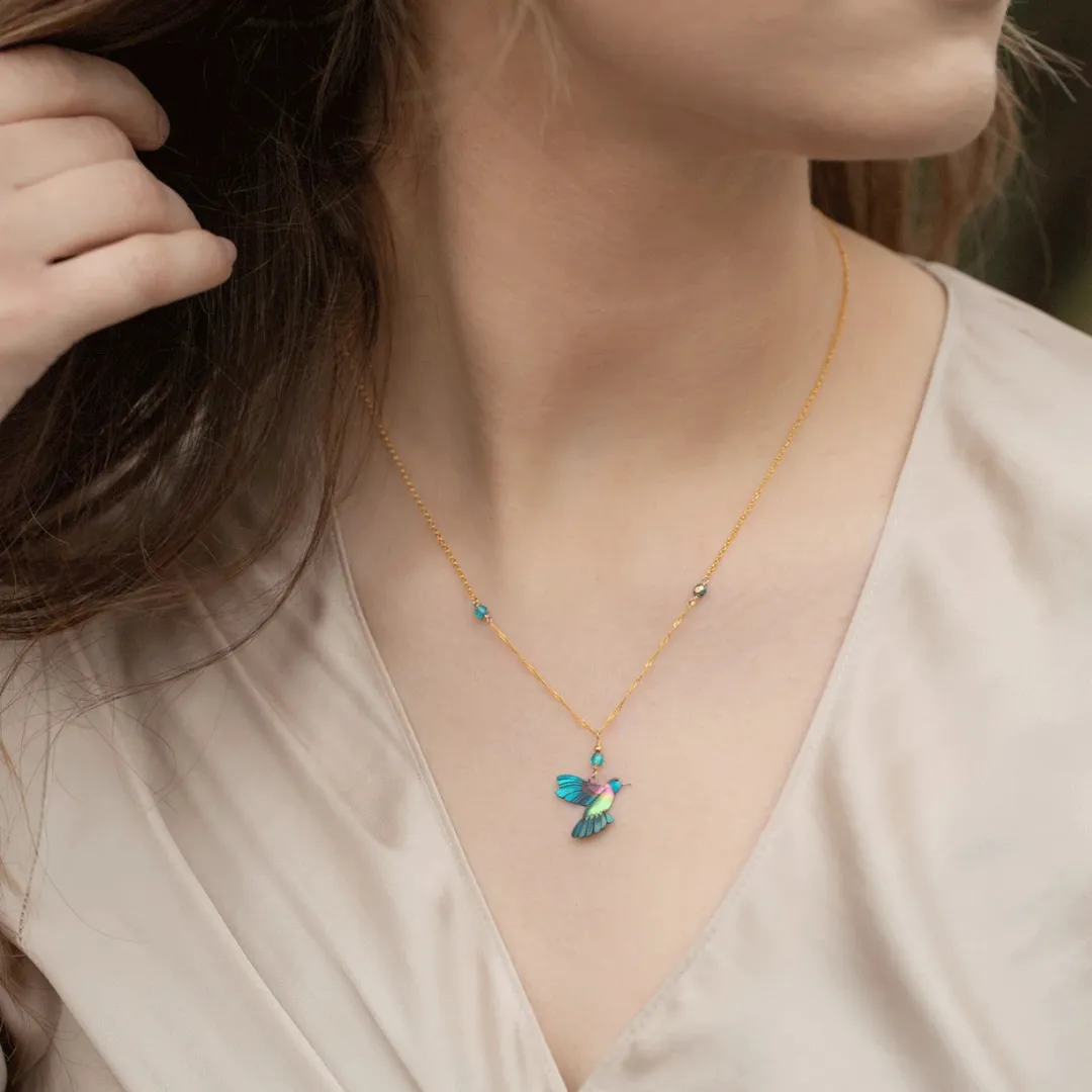Picaflor Necklace in Living Coral