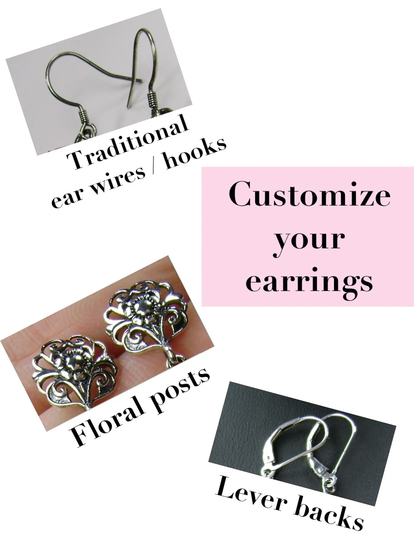 Pink Earrings, Optional Necklace, Sterling Silver Embellishment, Vintage Edwardian Jewelry #E70e