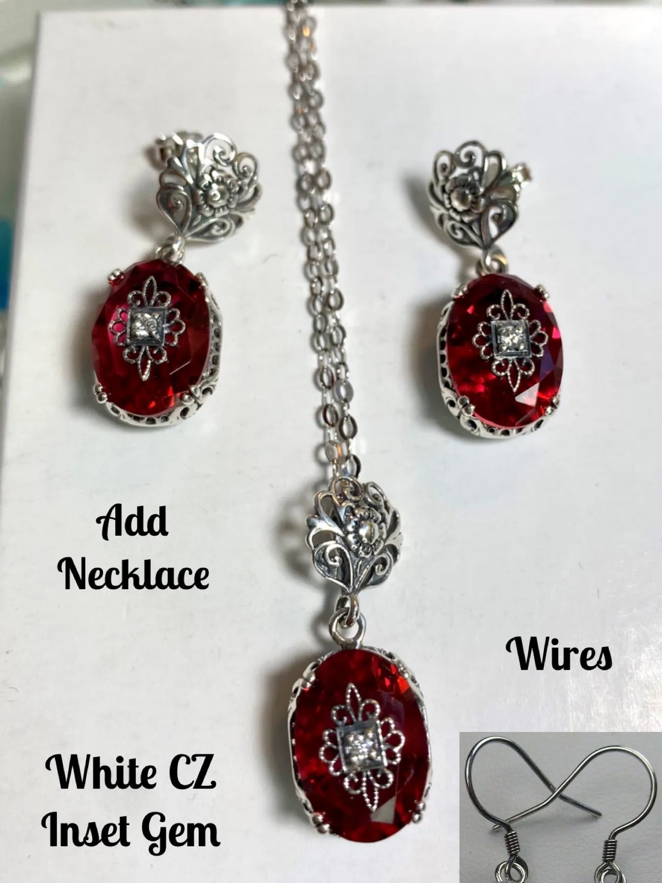 Pink Earrings, Optional Necklace, Sterling Silver Embellishment, Vintage Edwardian Jewelry #E70e