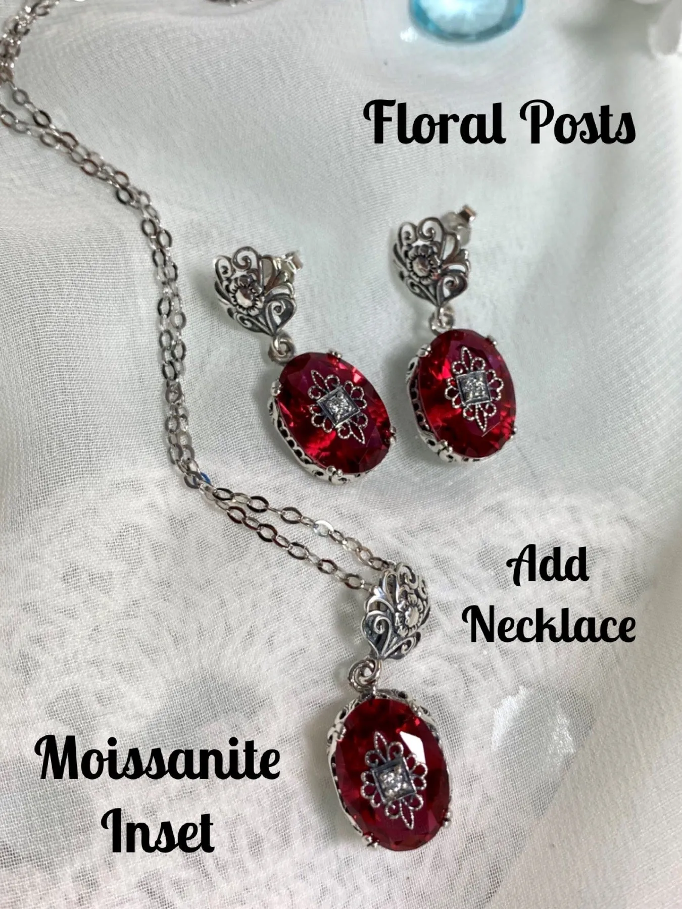 Pink Earrings, Optional Necklace, Sterling Silver Embellishment, Vintage Edwardian Jewelry #E70e