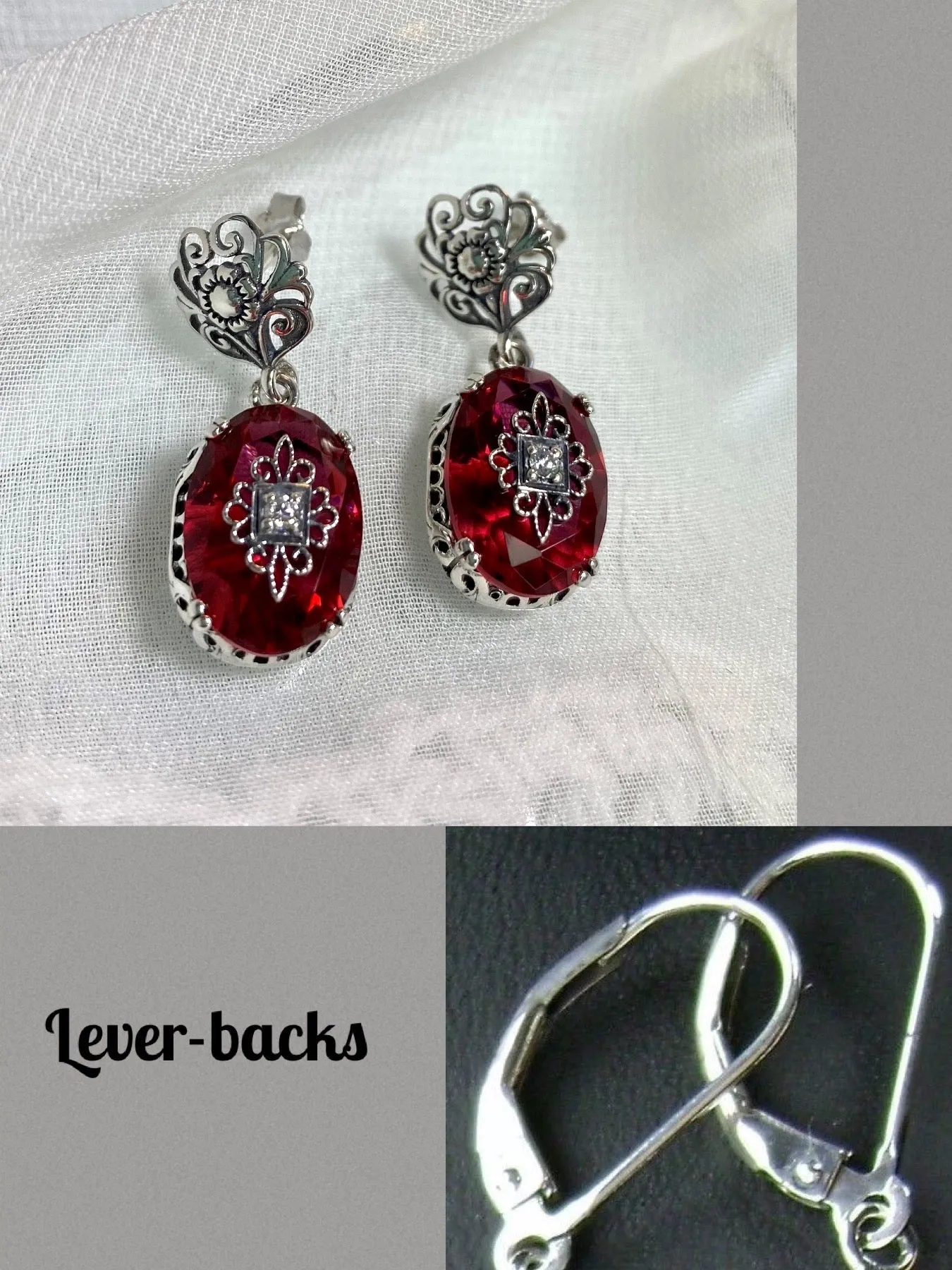 Pink Earrings, Optional Necklace, Sterling Silver Embellishment, Vintage Edwardian Jewelry #E70e