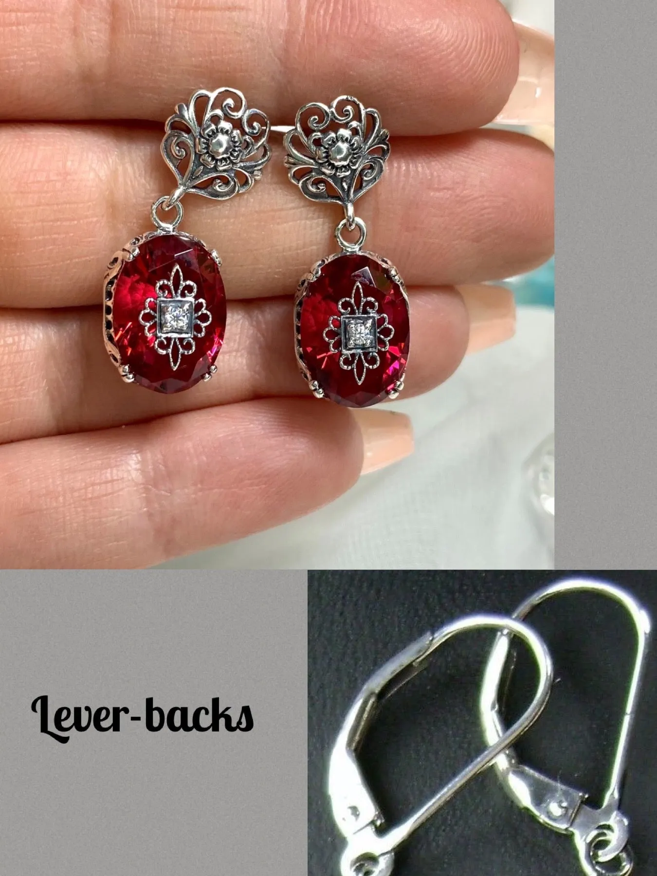 Pink Earrings, Optional Necklace, Sterling Silver Embellishment, Vintage Edwardian Jewelry #E70e
