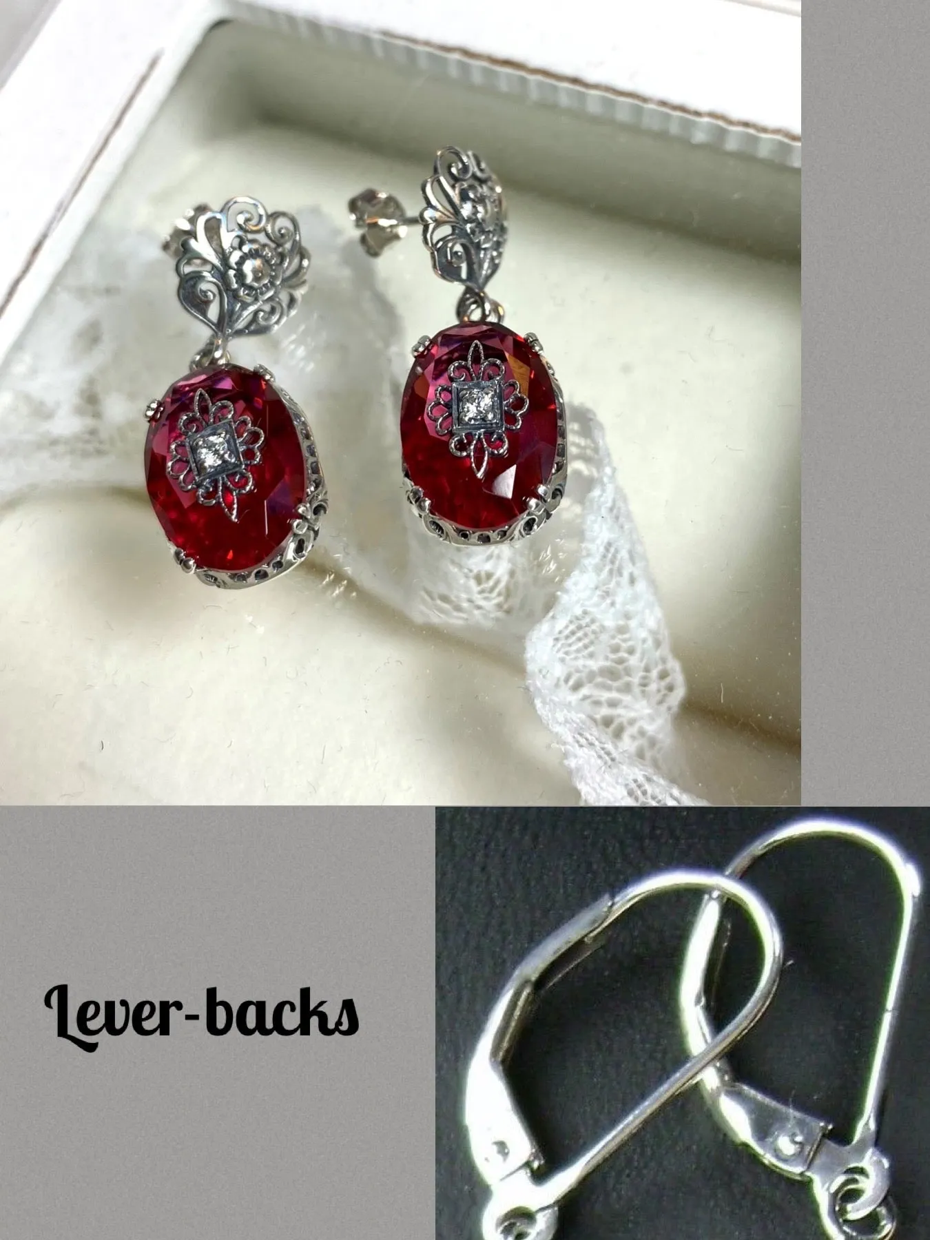 Pink Earrings, Optional Necklace, Sterling Silver Embellishment, Vintage Edwardian Jewelry #E70e
