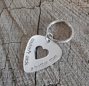 Playable aluminum guitar pick key chain