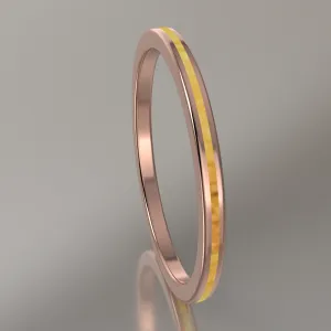 Polished Rose Gold 1.5mm Stacking Ring Shimmer Gold Resin