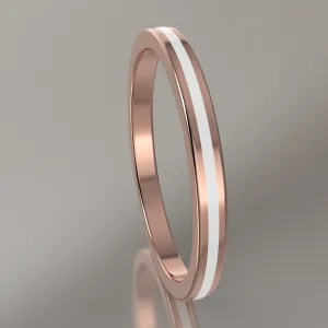 Polished Rose Gold 2mm Stacking Ring White Resin