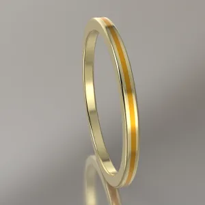Polished Yellow Gold 1.5mm Stacking Ring Yellow Resin