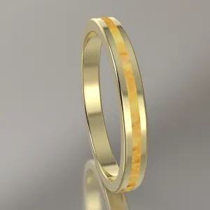 Polished Yellow Gold 2.5mm Stacking Shimmering Gold Resin