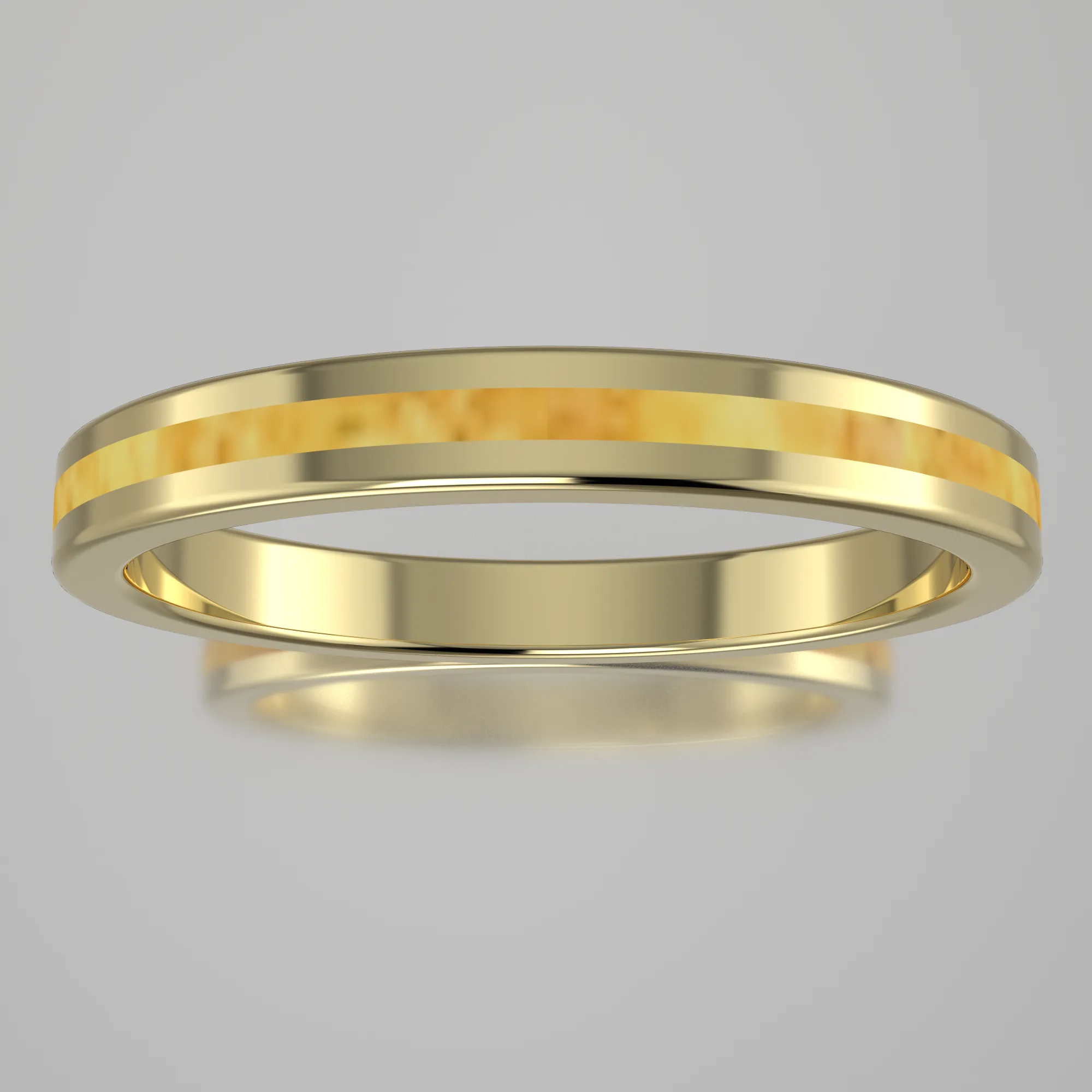 Polished Yellow Gold 2.5mm Stacking Shimmering Gold Resin
