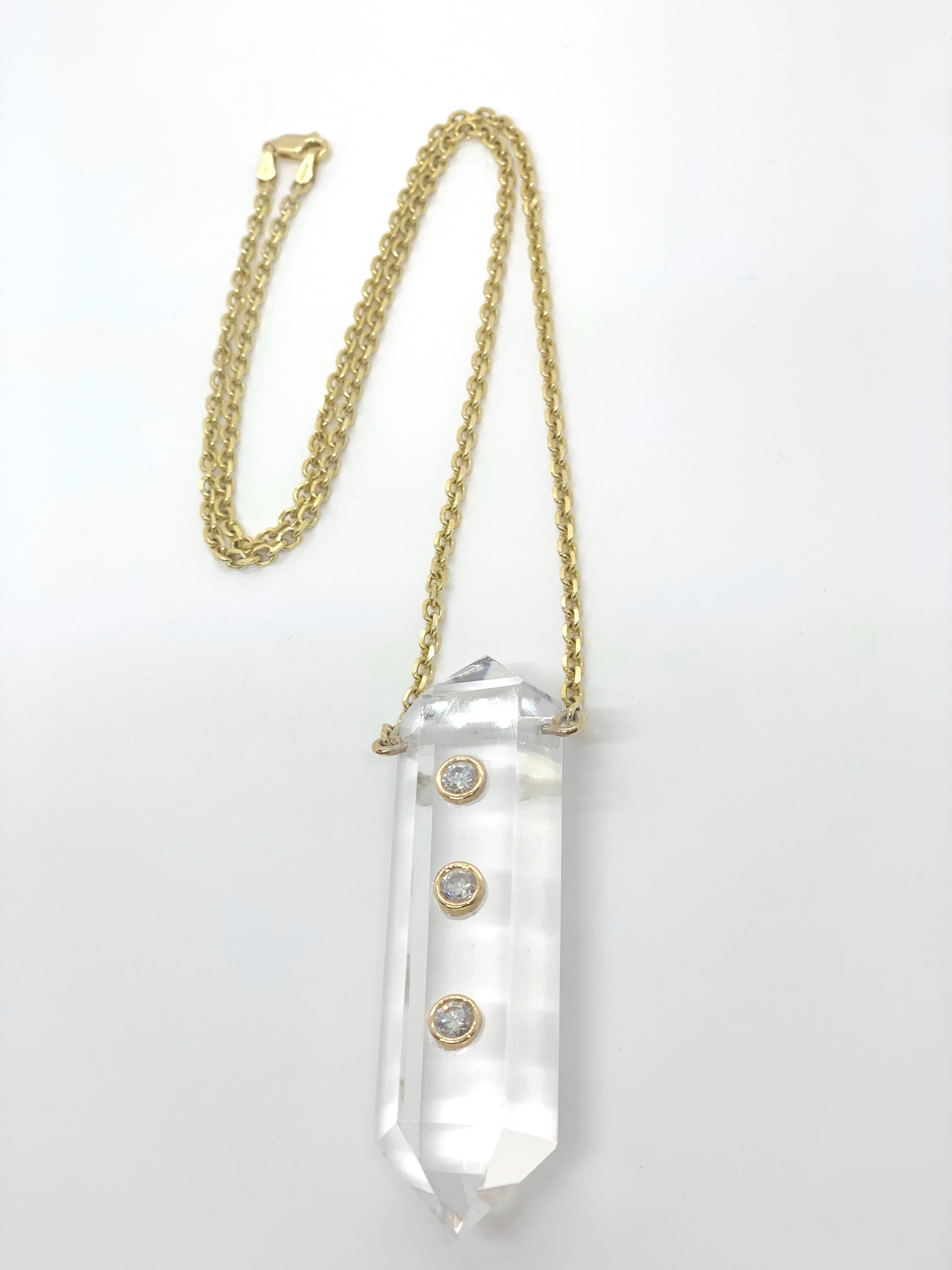 Power Crystal Supreme 3 Point Diamond Necklace