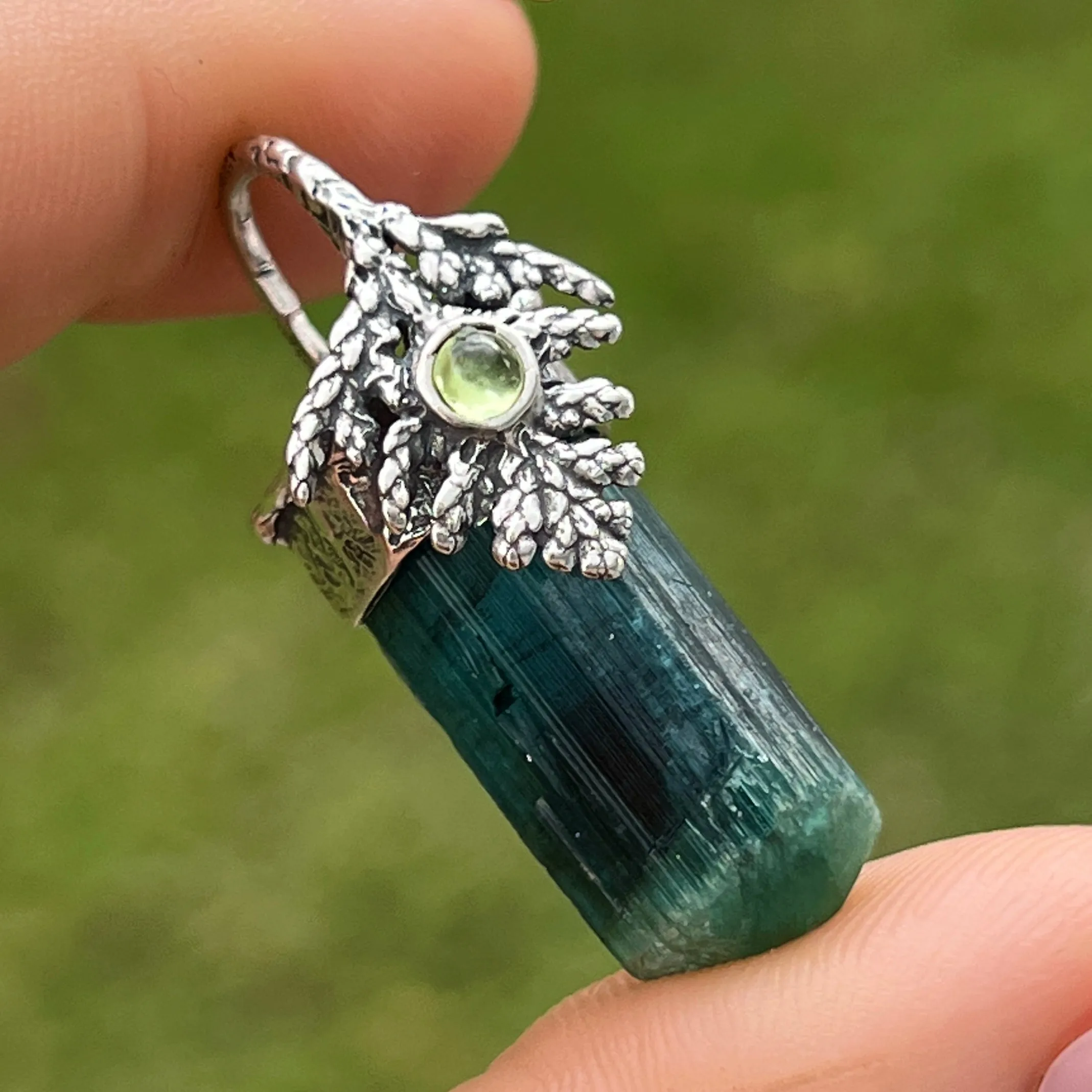 PRE-ORDER FOR AMANDA- Tourmaline Silver Fairy Pendant