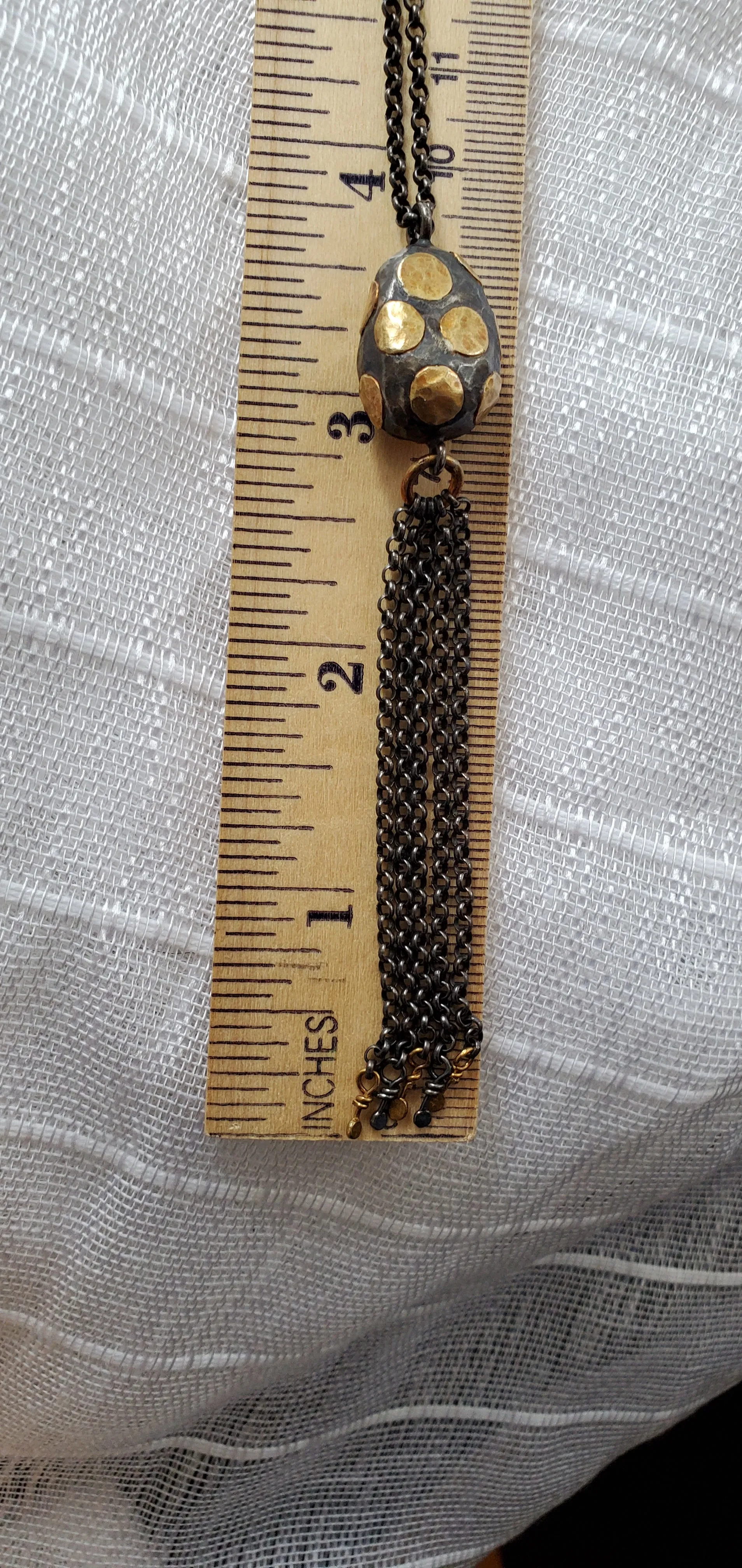 Prehistoric Works 24K/Oxidized Sterling Silver Dinosaur Egg Necklace