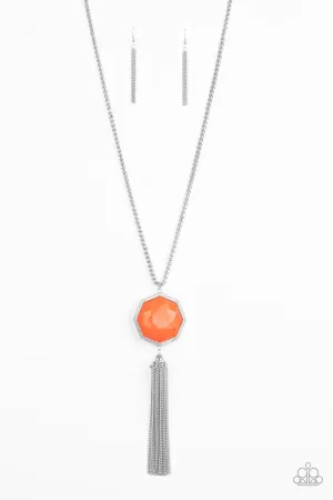 Prismatically Polygon - Orange Necklace