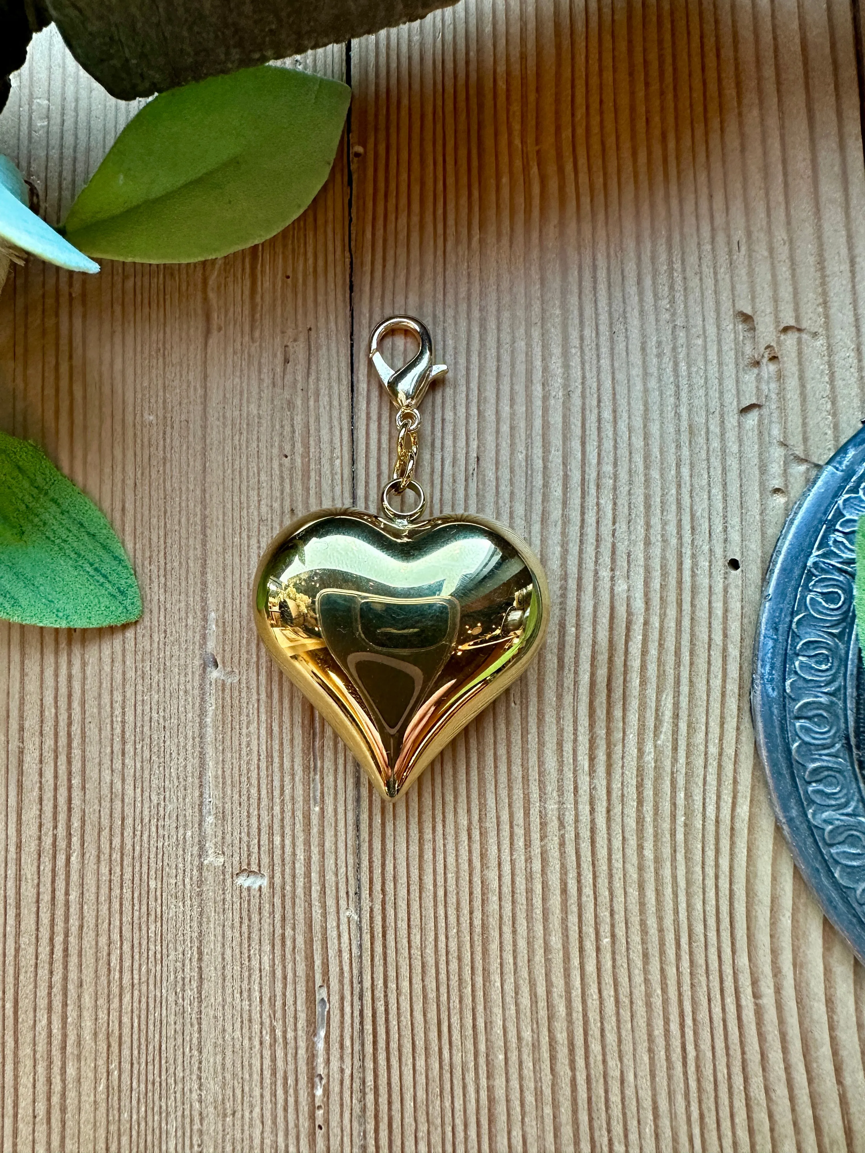 Puffy Gold Heart Pendant