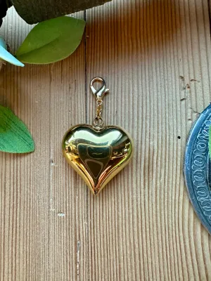 Puffy Gold Heart Pendant