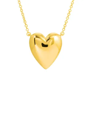 Puffy Heart Necklace 14K