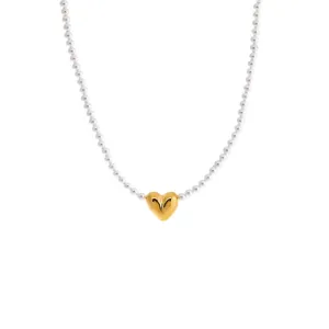 Puffy Heart X Pearl Necklace