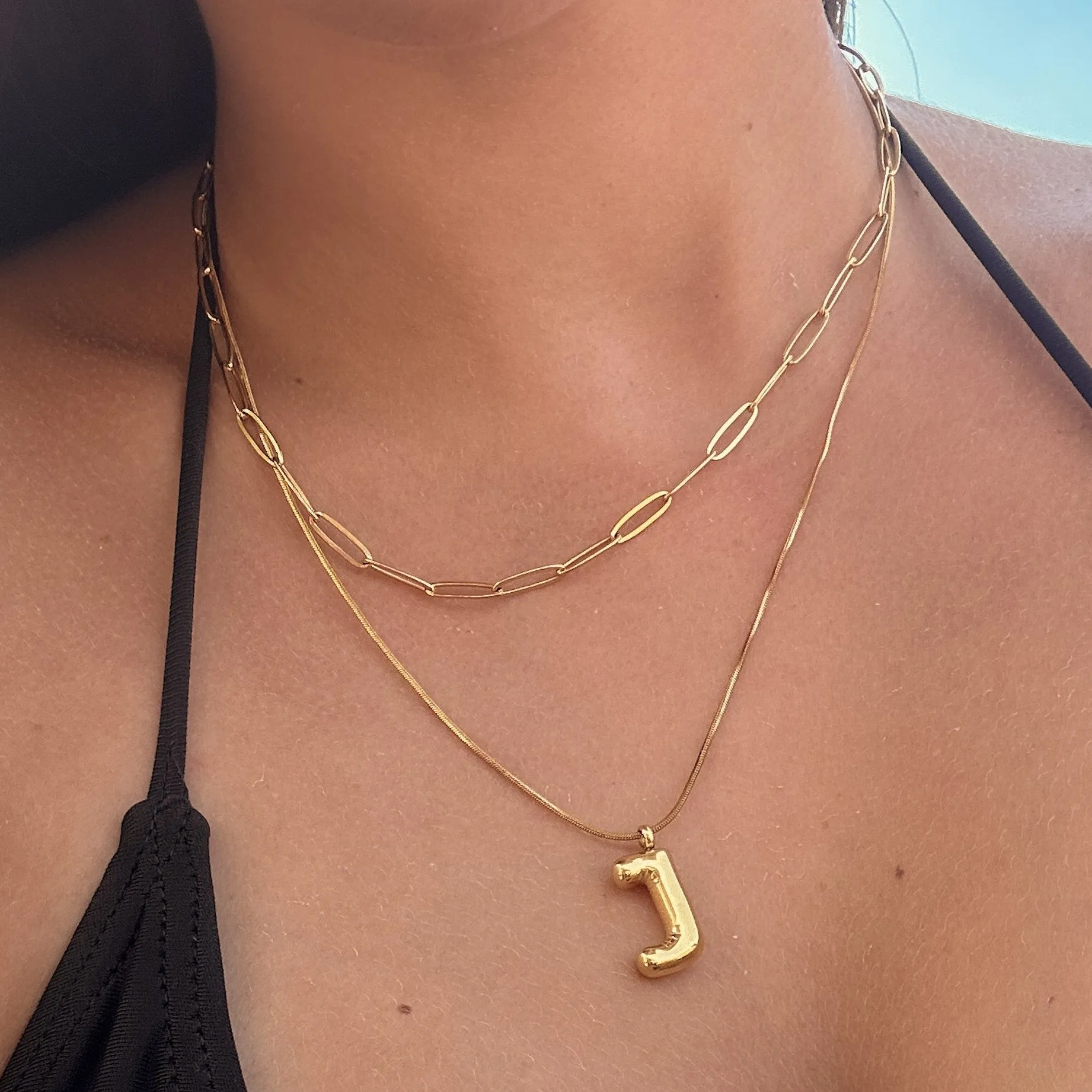 PUFFY INITIAL NECKLACE