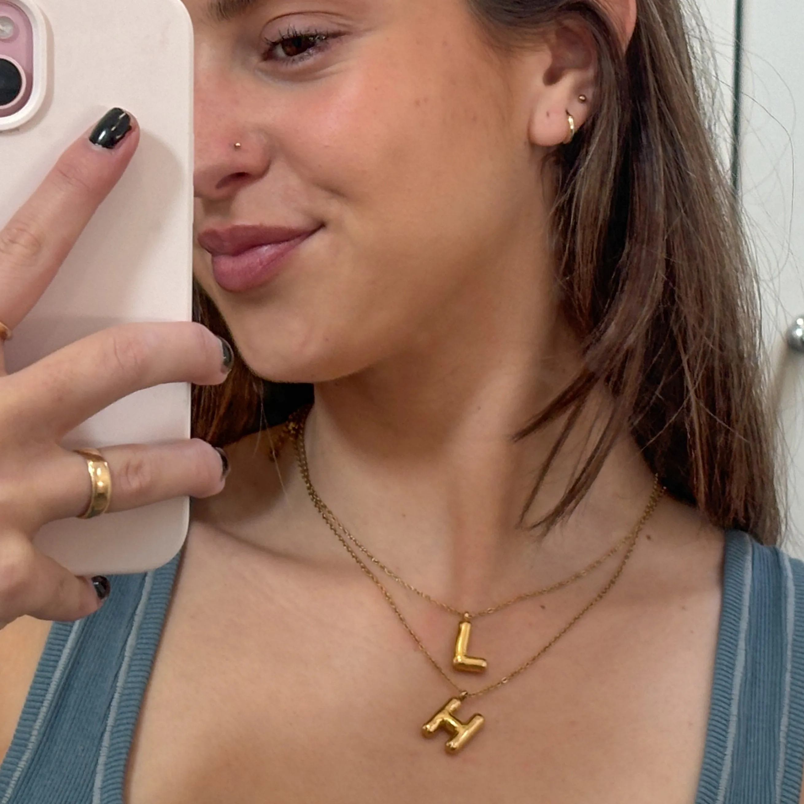 PUFFY INITIAL NECKLACE