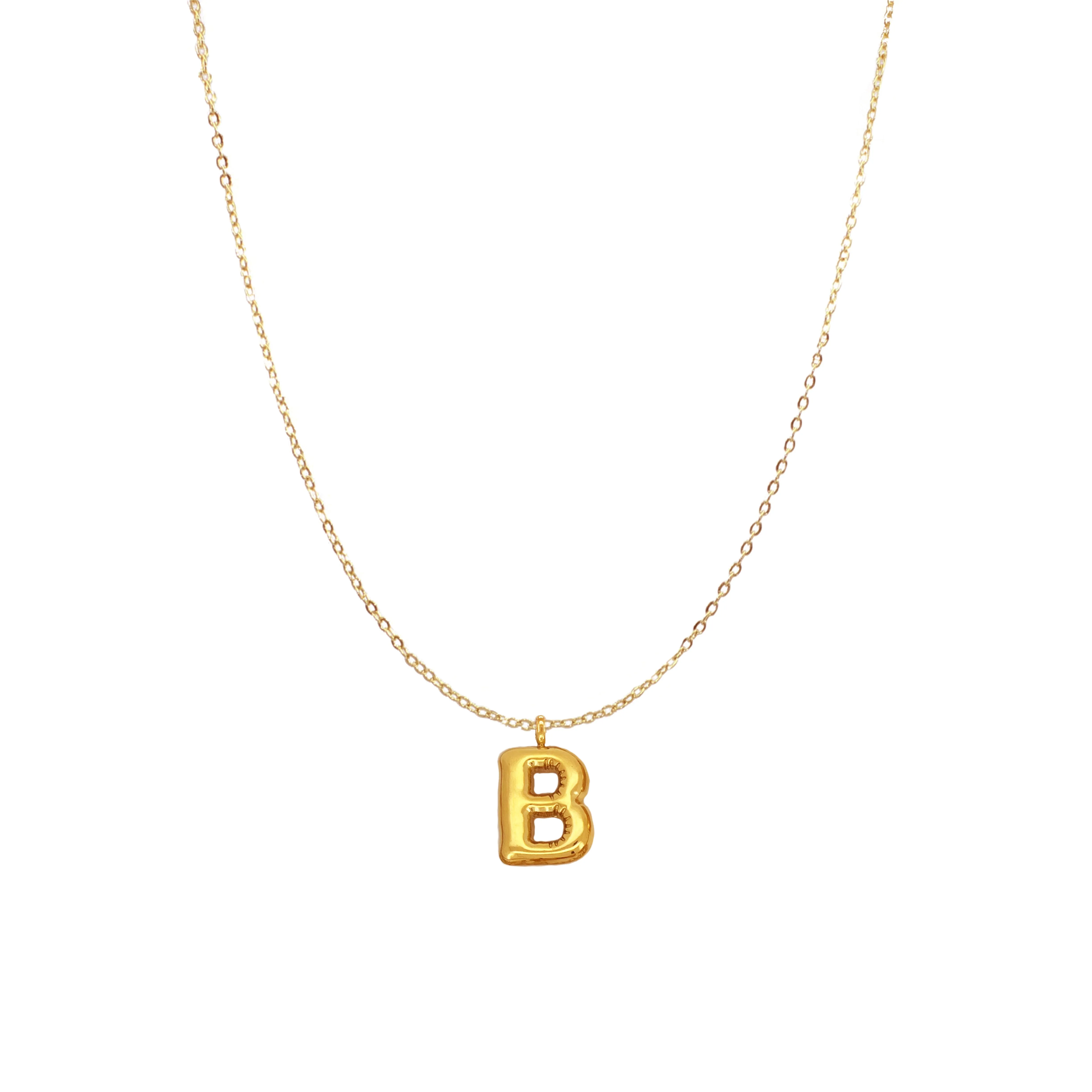 PUFFY INITIAL NECKLACE