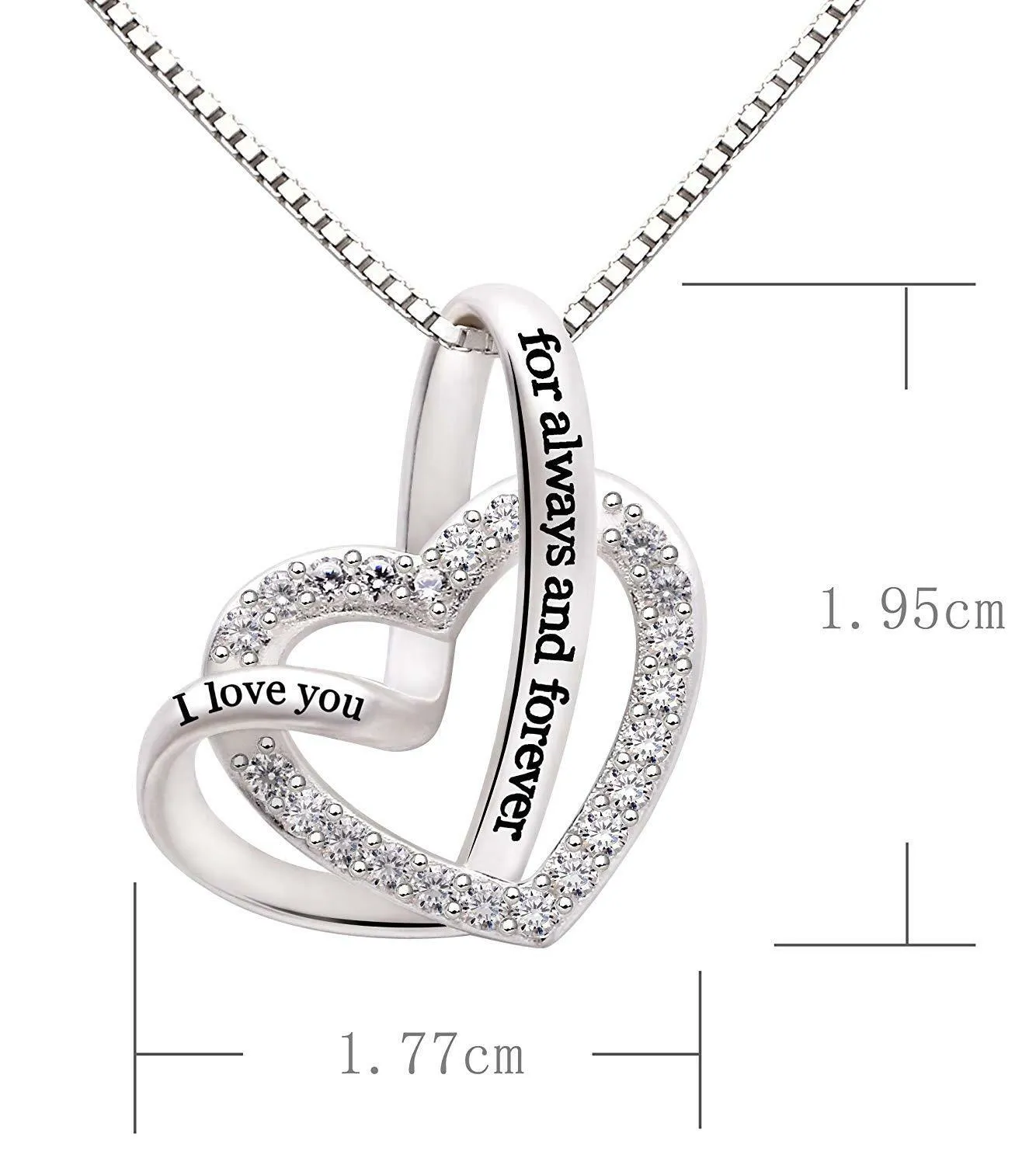 "I Love You for Always & Forever" White Pavé Necklace