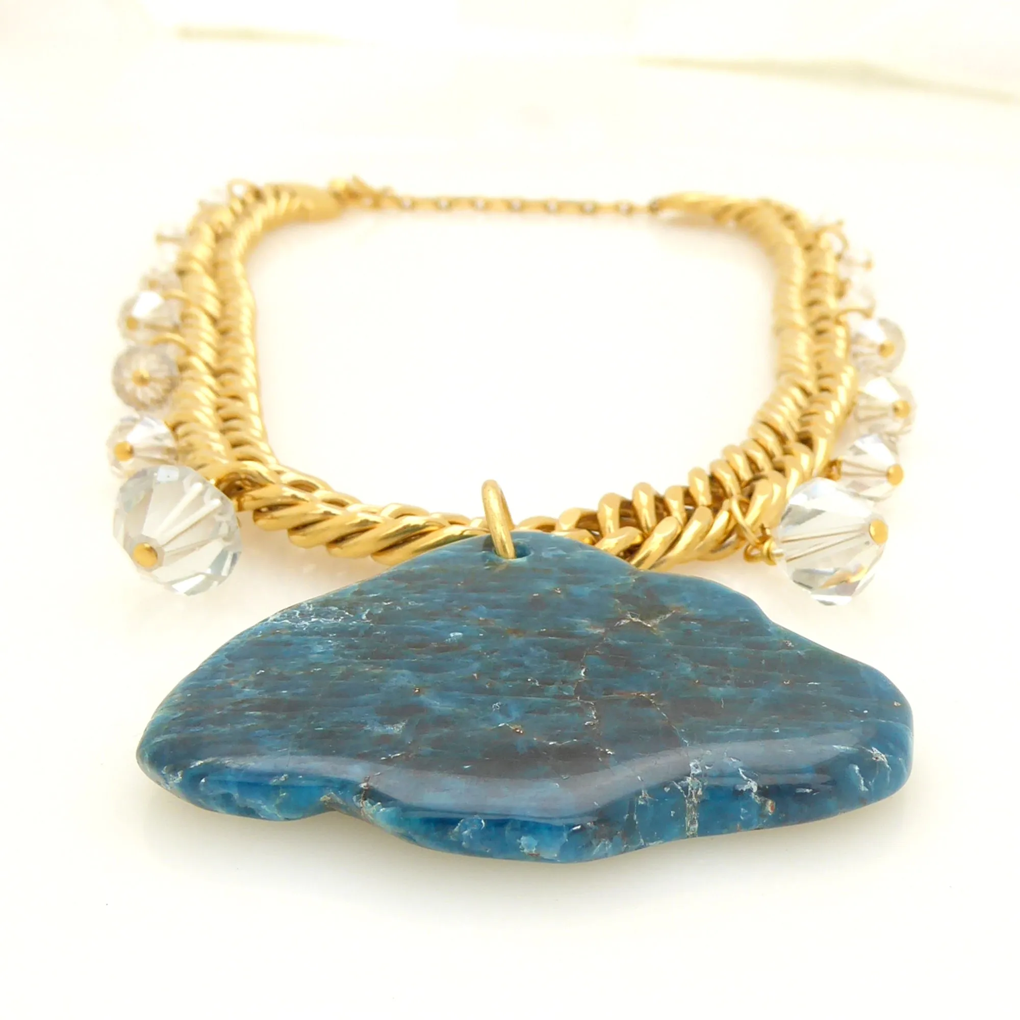 Rainy day blue apatite necklace