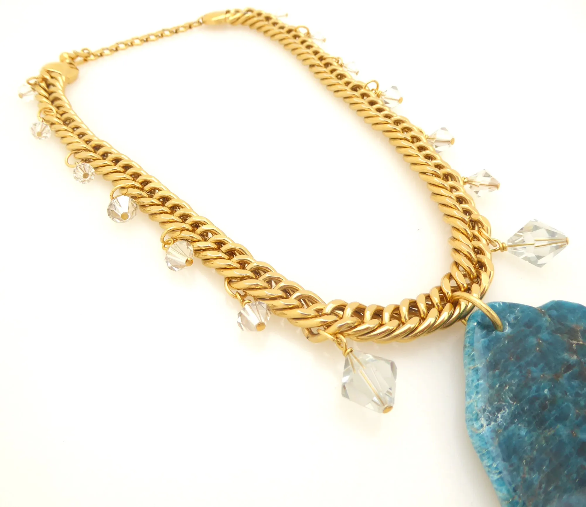 Rainy day blue apatite necklace