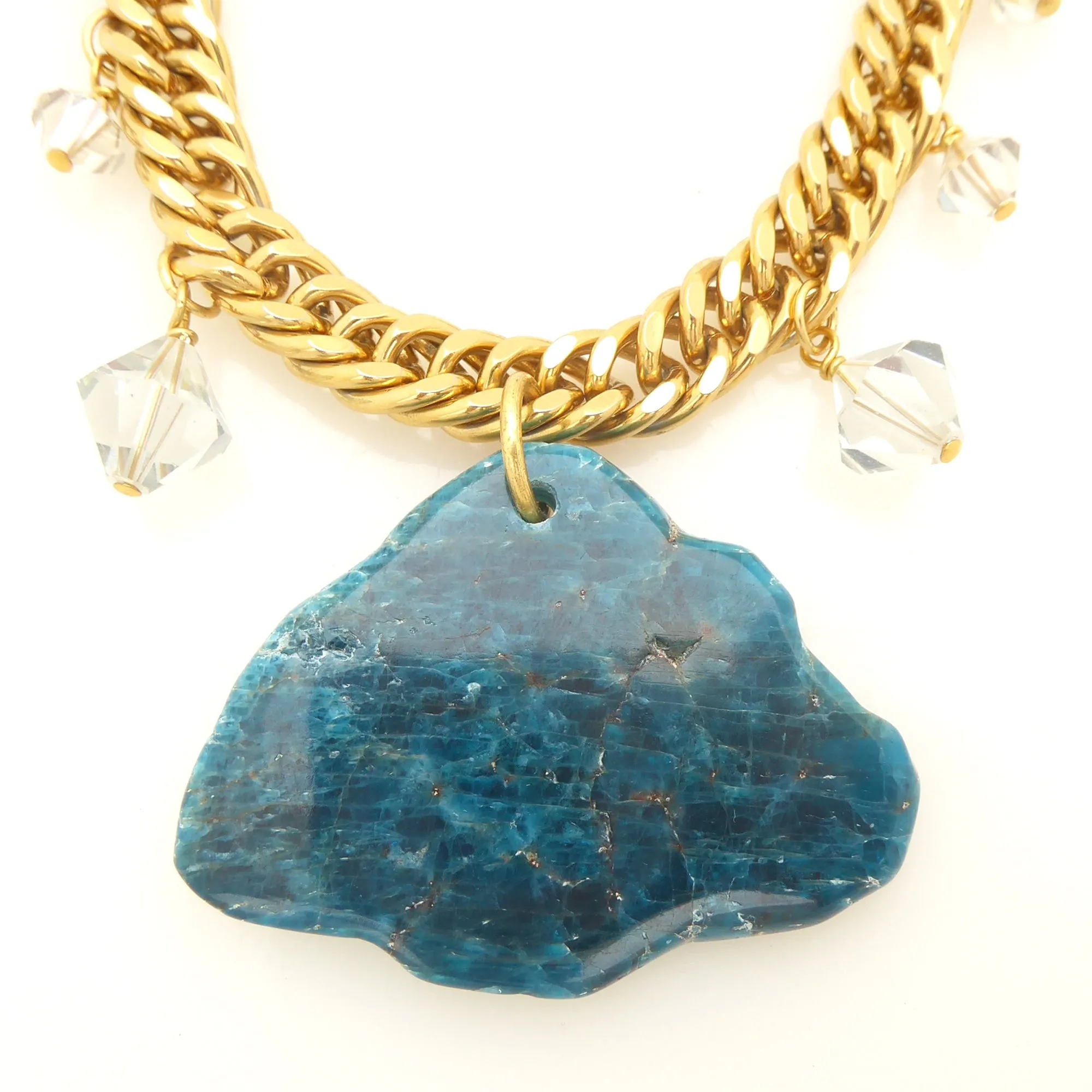 Rainy day blue apatite necklace