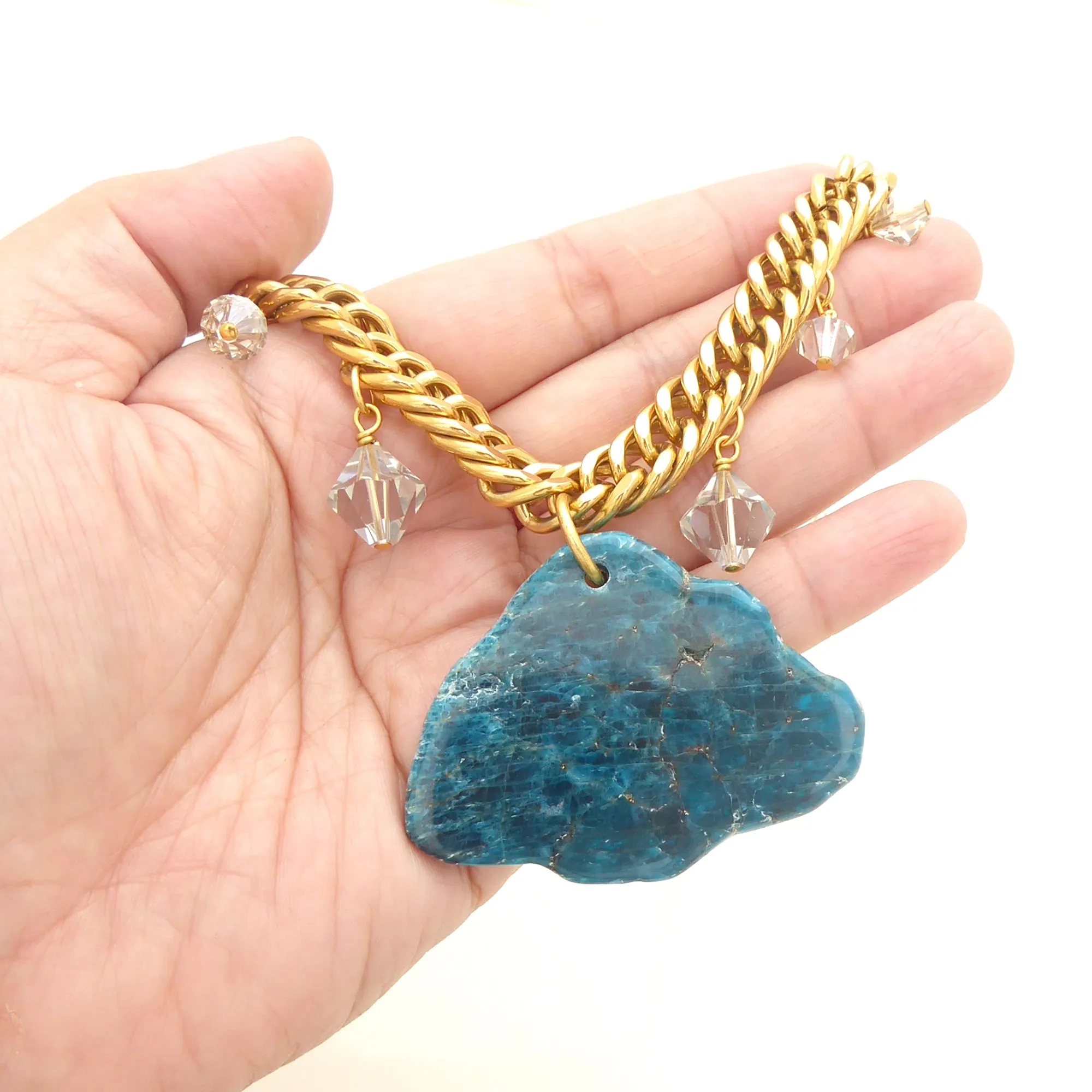Rainy day blue apatite necklace