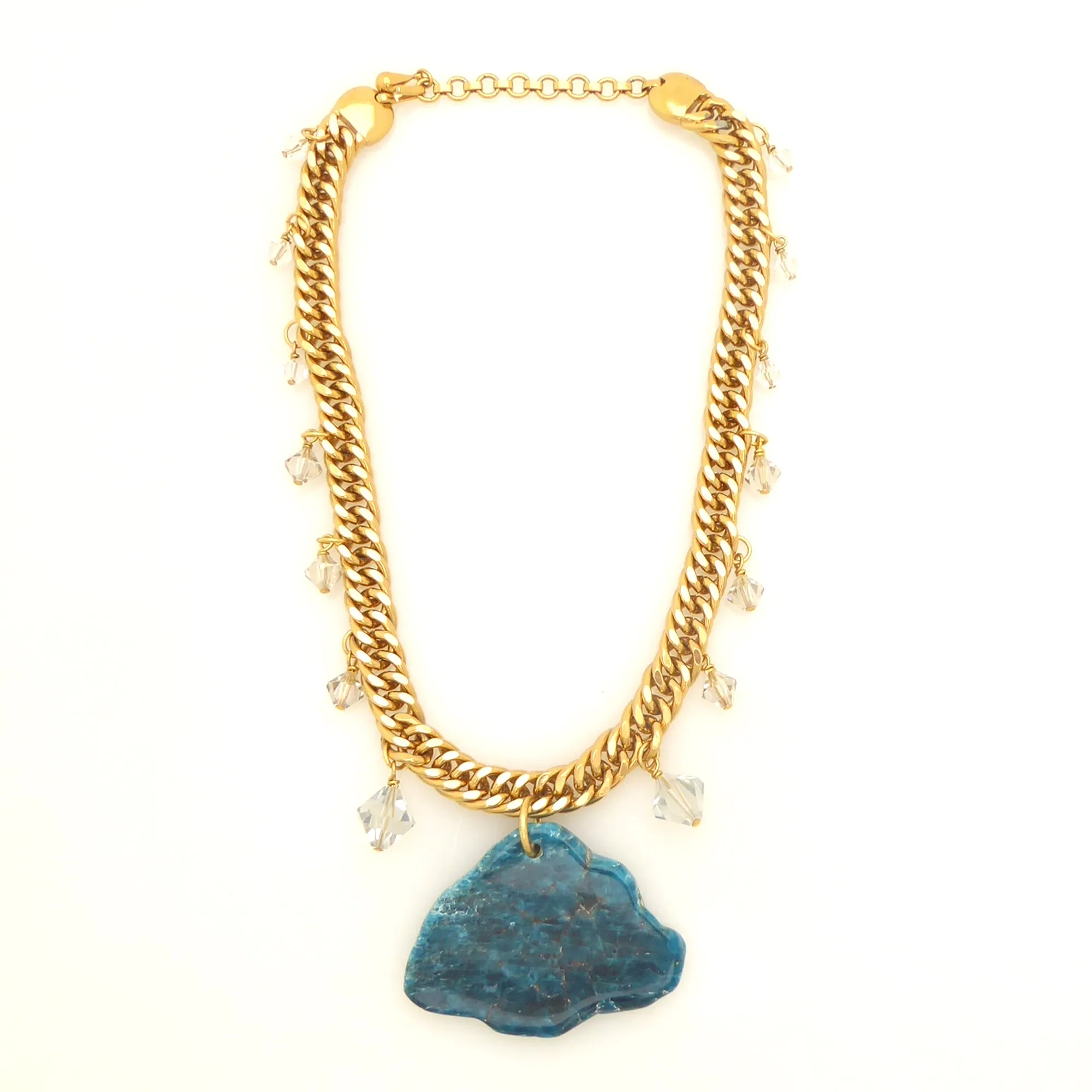 Rainy day blue apatite necklace