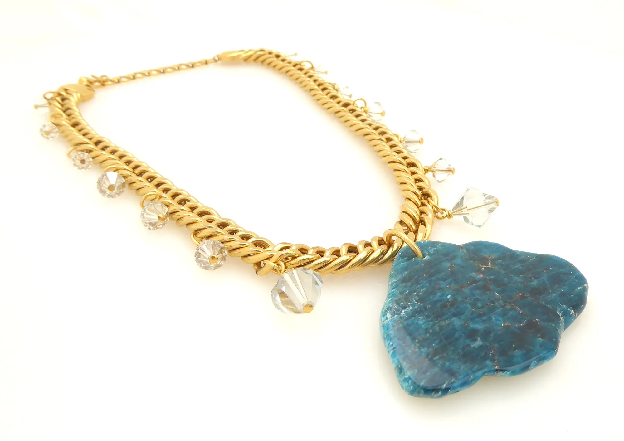 Rainy day blue apatite necklace