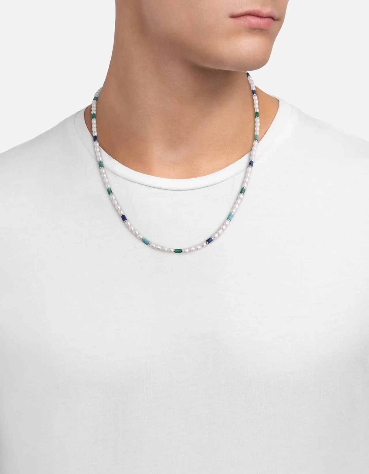Ravi Pearl Necklace, Sterling Silver