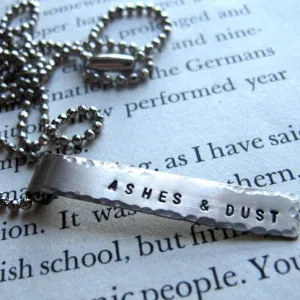 Rectangle Name Hand Stamped Pendant Necklace