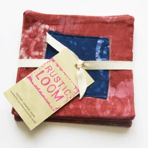 Red   Blue Batik Coaster Set