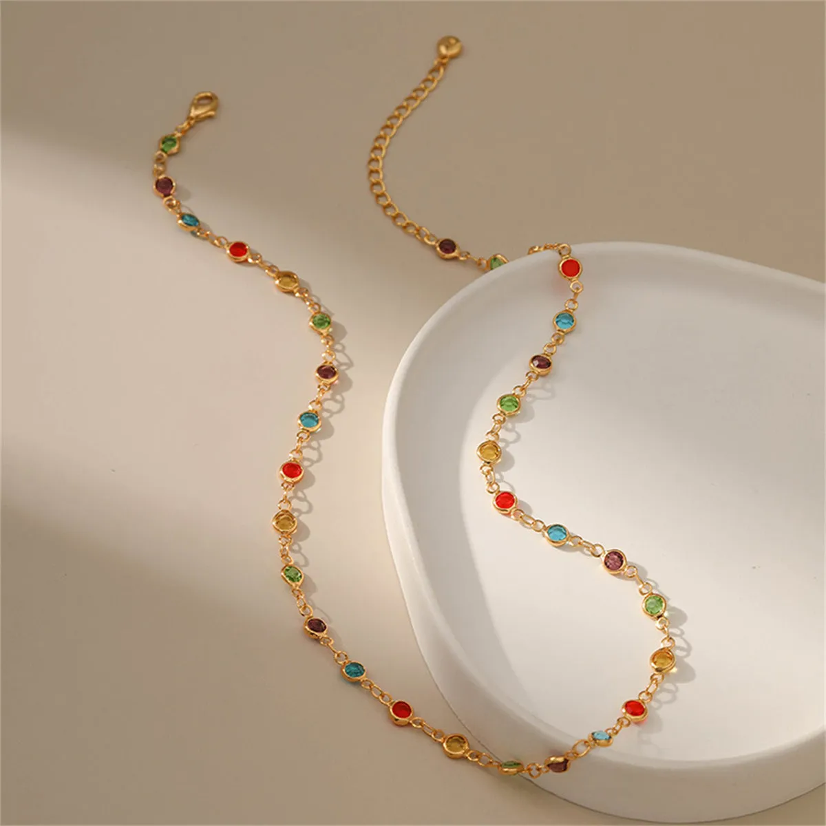 Red Multicolor Crystal & 18K Gold-Plated Necklace