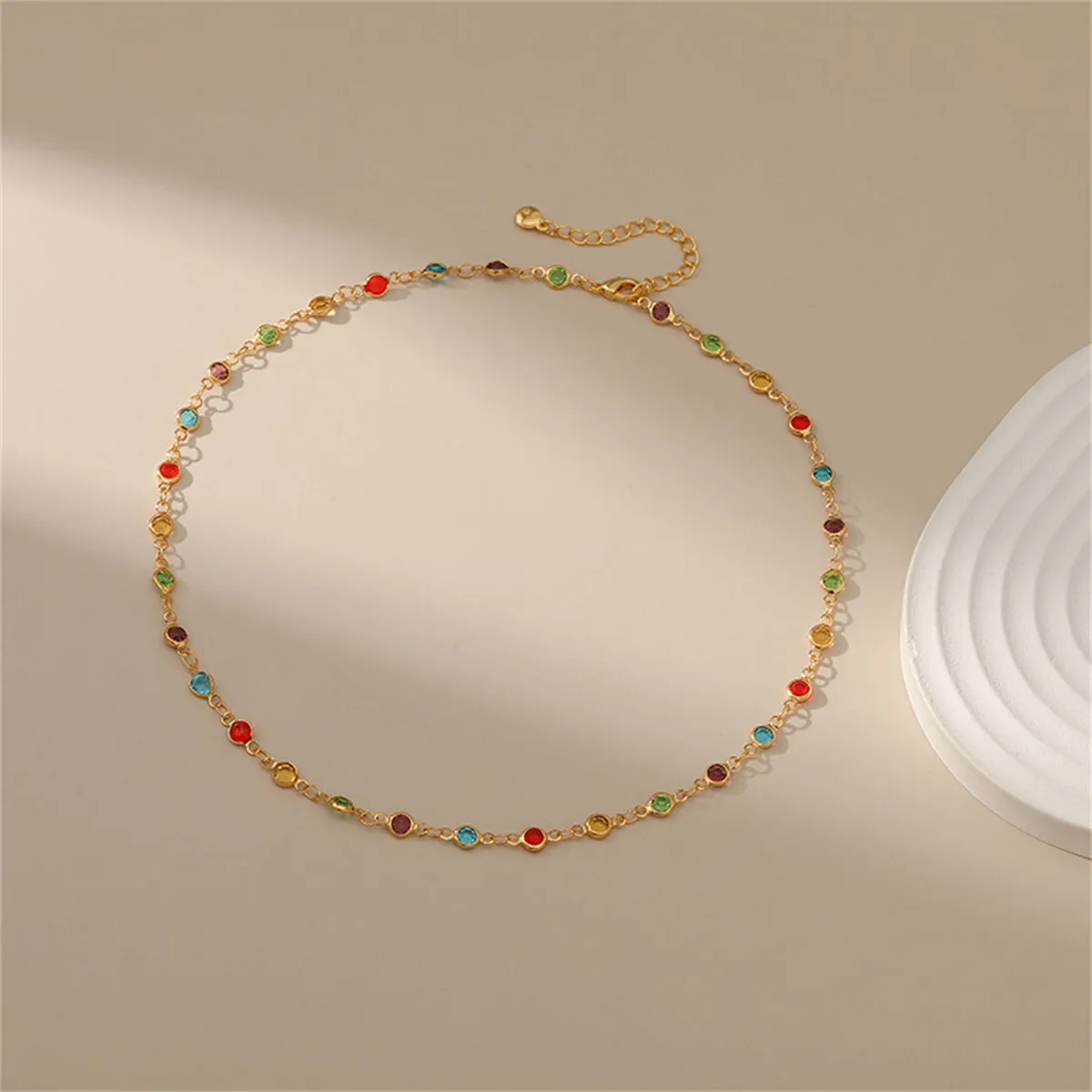 Red Multicolor Crystal & 18K Gold-Plated Necklace
