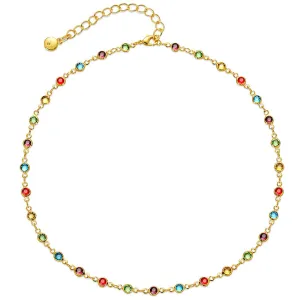 Red Multicolor Crystal & 18K Gold-Plated Necklace