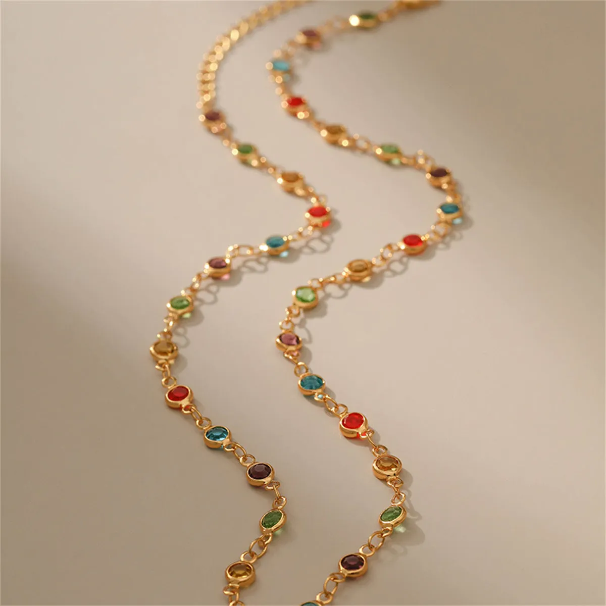 Red Multicolor Crystal & 18K Gold-Plated Necklace