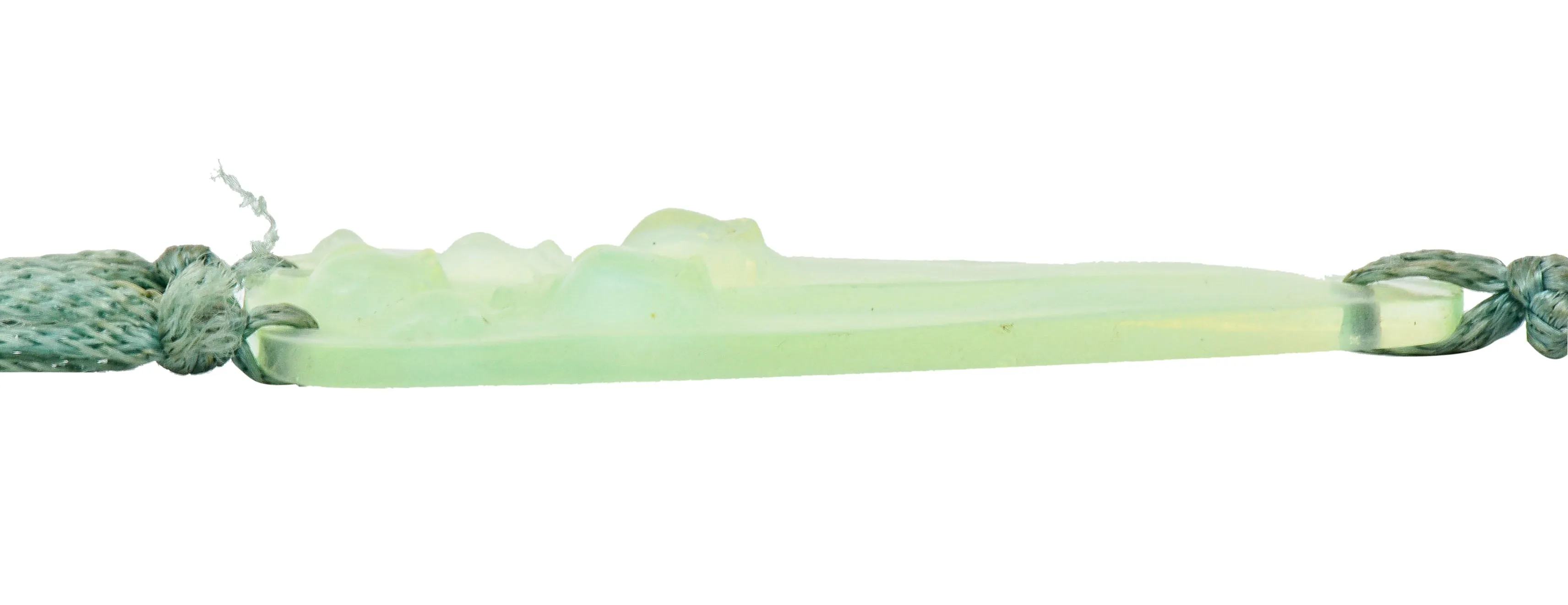 Rene Lalique Art Nouveau Frosted Glass Silk Lily Of The Valley Tassel Pendant Necklace