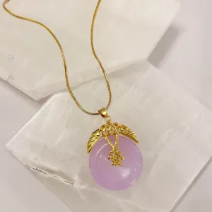 RICH ROUND LAVENDER JADE necklace