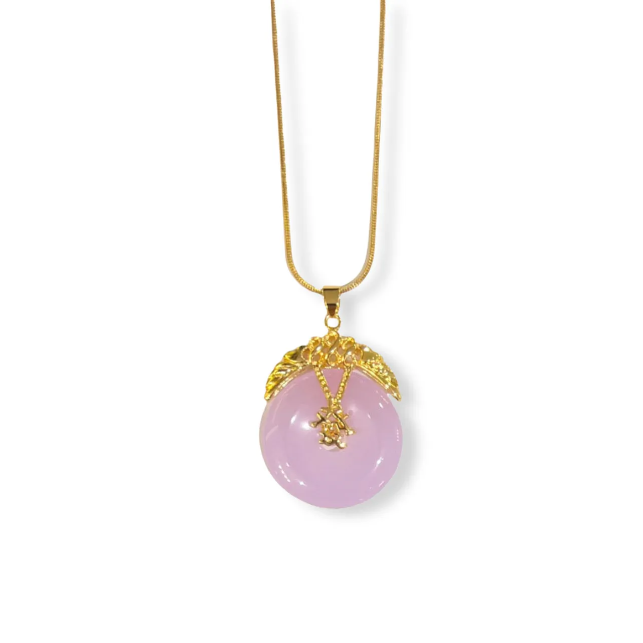RICH ROUND LAVENDER JADE necklace