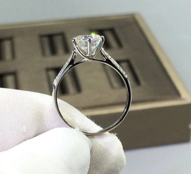 Round Cut 1-2 Carat Diamond Engagement Ring