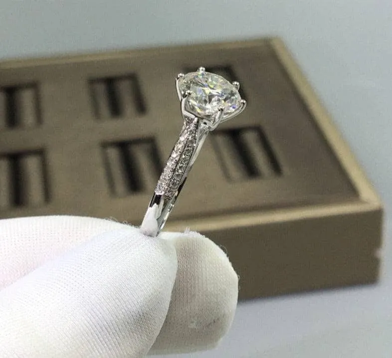 Round Cut 1-2 Carat Diamond Engagement Ring