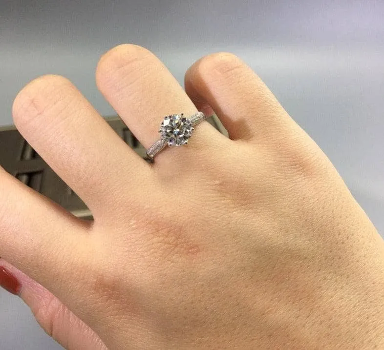 Round Cut 1-2 Carat Diamond Engagement Ring