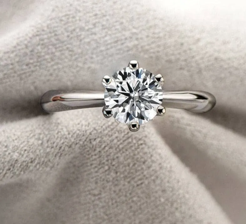 Round Cut 1-3 Carat Diamond Engagement Ring