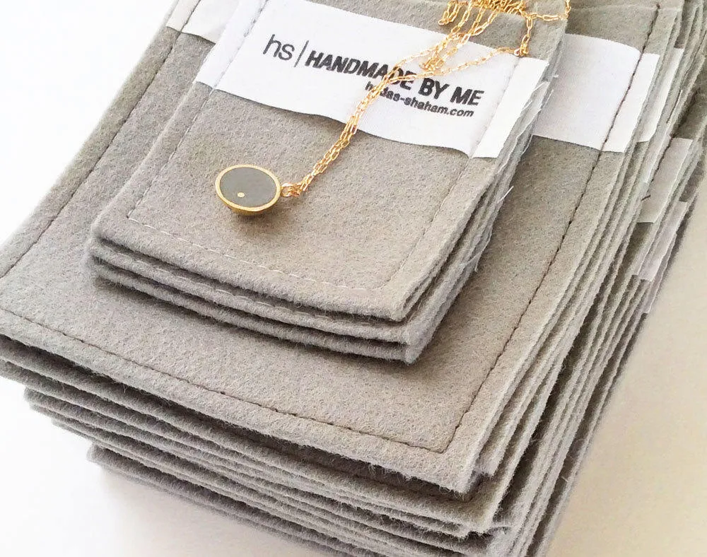 Round Gold & Concrete Dot Pendant Necklace