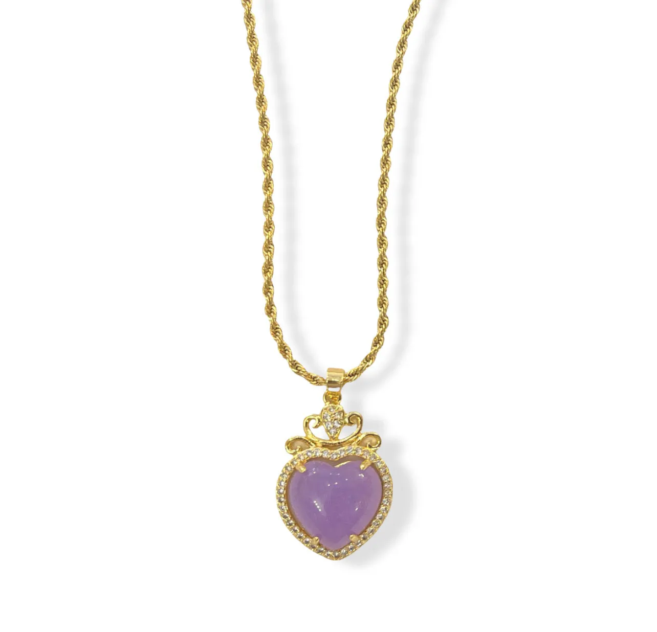 ROYAL HEART LAVENDER JADE necklace