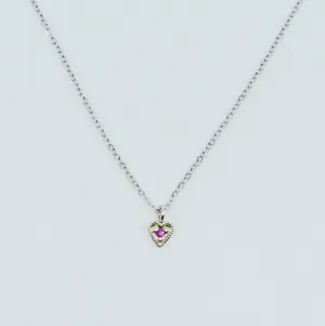 Ruby White Gold Heart Necklace