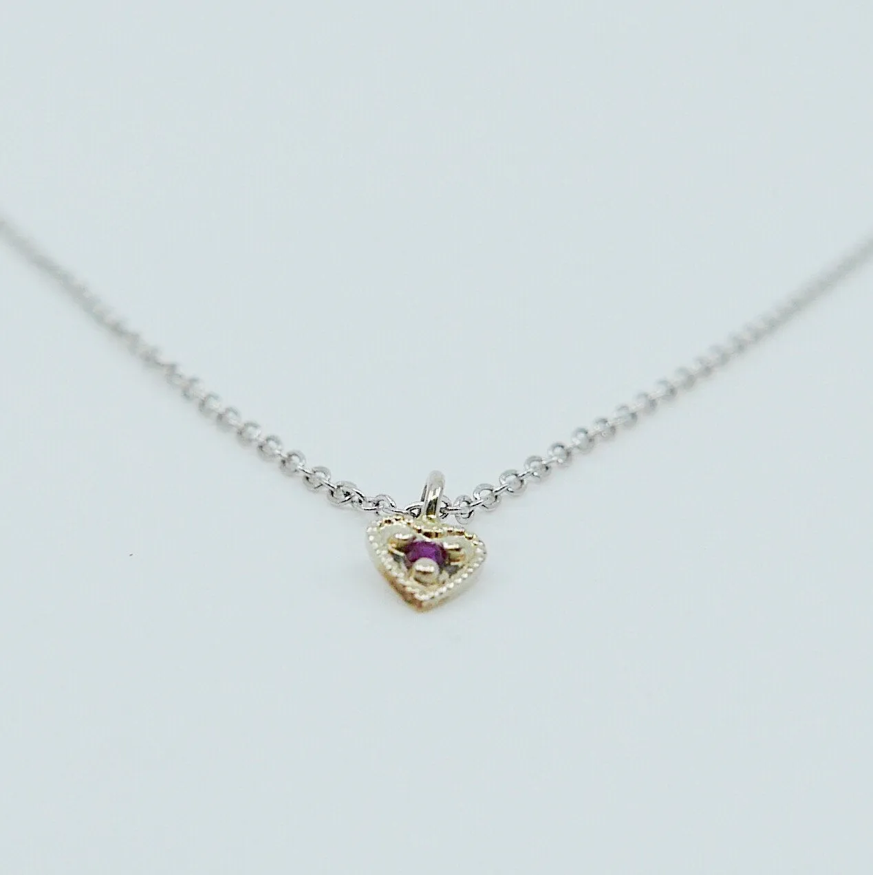 Ruby White Gold Heart Necklace